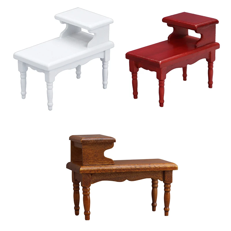 Mesa de centro de doble capa en miniatura para casa de muñecas, muebles para sala de estar, modelo de decoración para el hogar, accesorios para casa de muñecas, 1:12