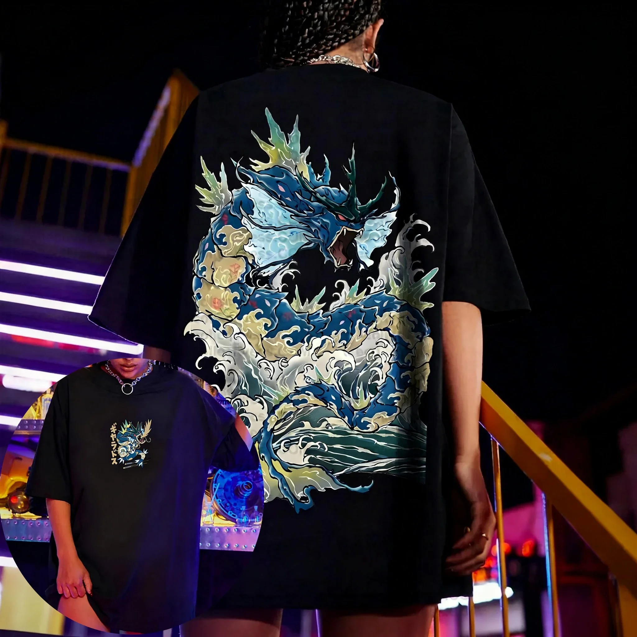 بوكيمون أنيمي Co وصفت تي شيرت مطبوع 2026 الرجال والنساء صيف جديد الهيب هوب العصرية اليومية فضفاضة Y2K الوالدين والطفل #5