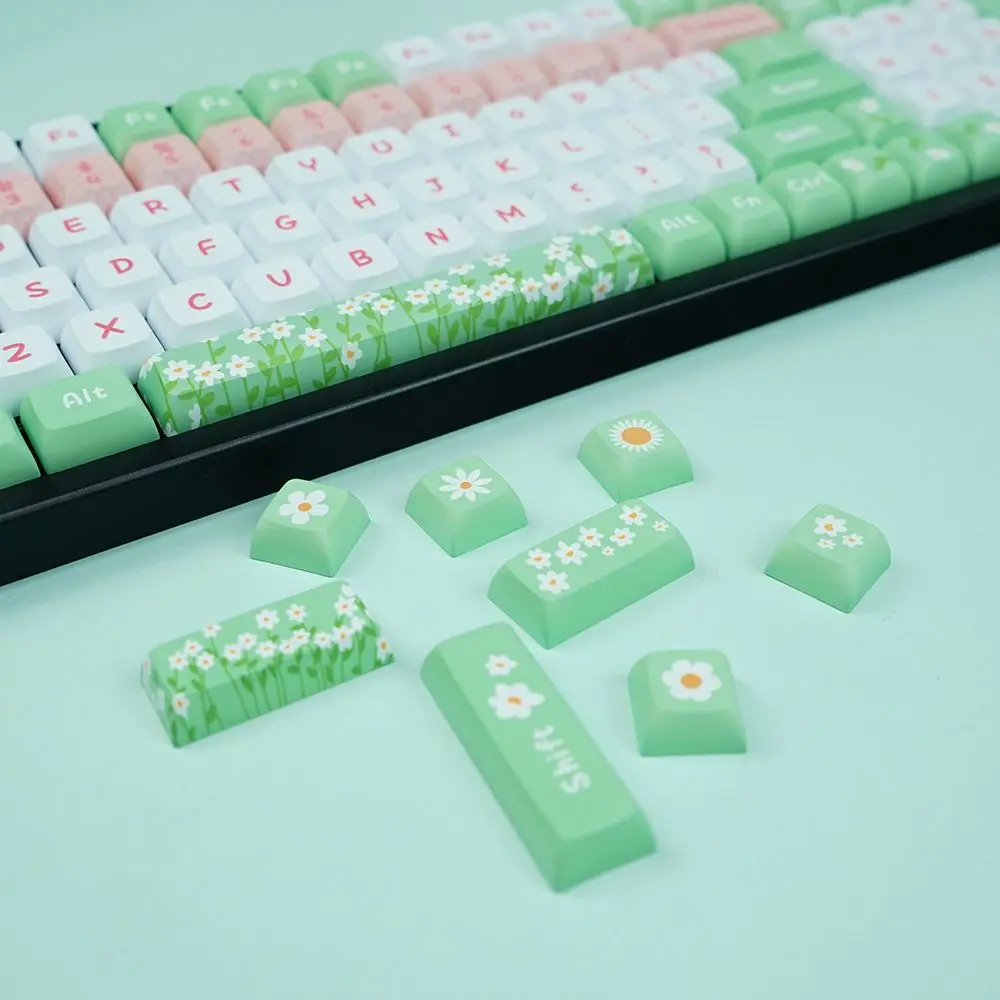 

132 клавиши PBT Keycap маленький полный набор сублимационный процесс с маленькой маргариткой высота XSA для механической клавиатуры с перекрестной осью