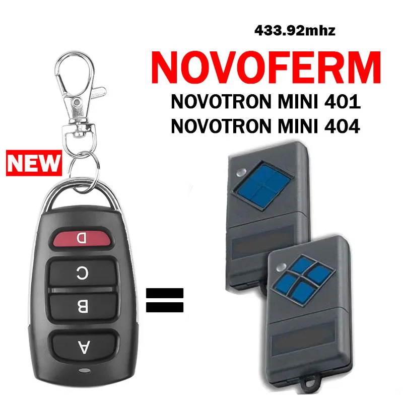 

Стартер NOVOFERM NOVOTRON MINI 401/404, пульт дистанционного управления для гаражных ворот, 433,92 МГц, брелок для дверного дубликатора с фиксированным кодом