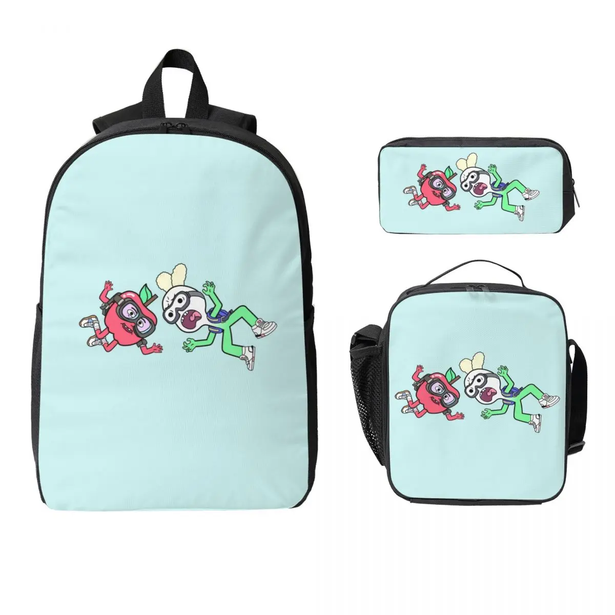 

Apple And Onion Backpack Student Boys Girls BookBag School Bag Laptop Shoulder Bags 3ps Insulated Lunch Bag Pencil Case