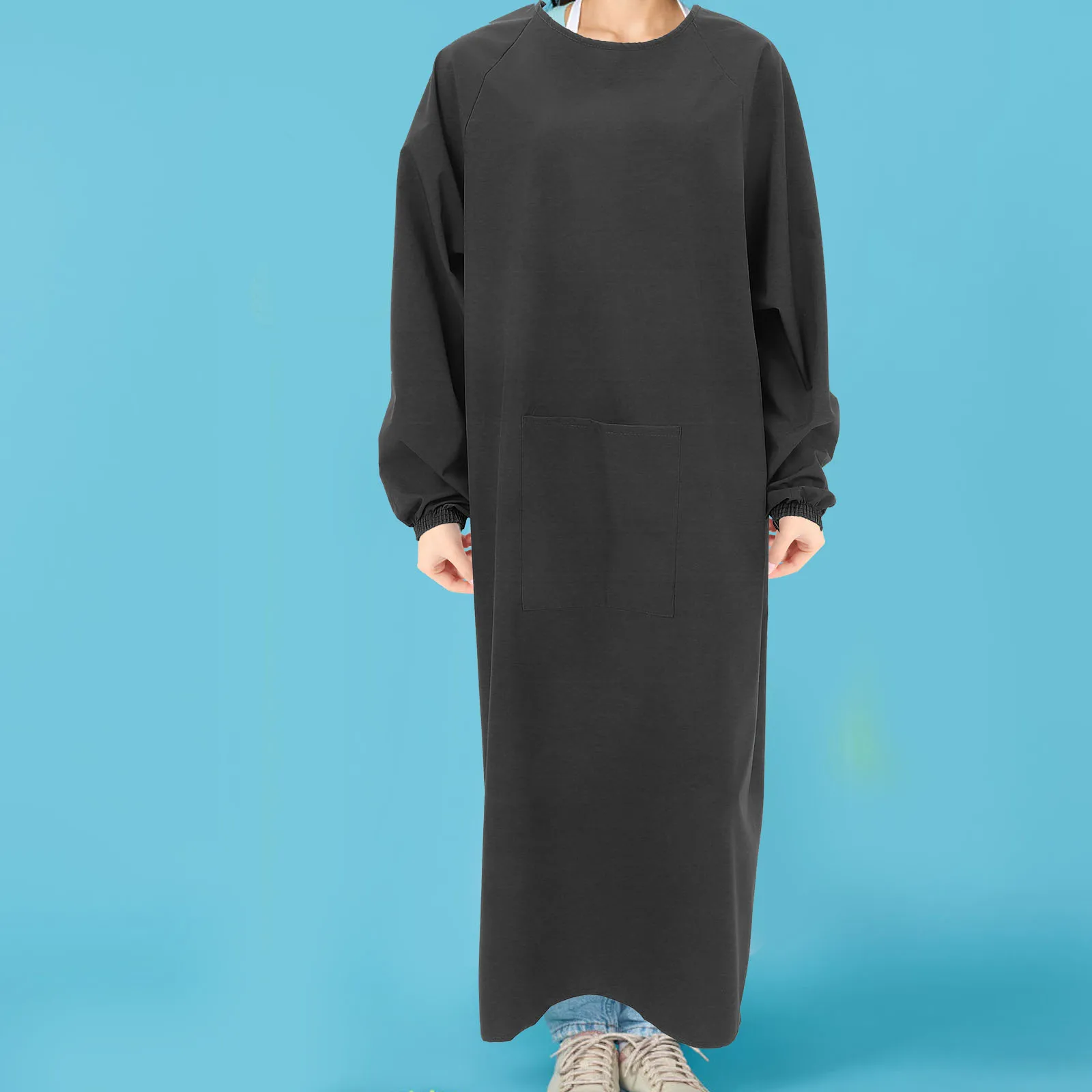

Waterproof Oilproof Long Sleeve Apron Smock for Dish Washing Work Restaurant Clean Laundry Dog Groom