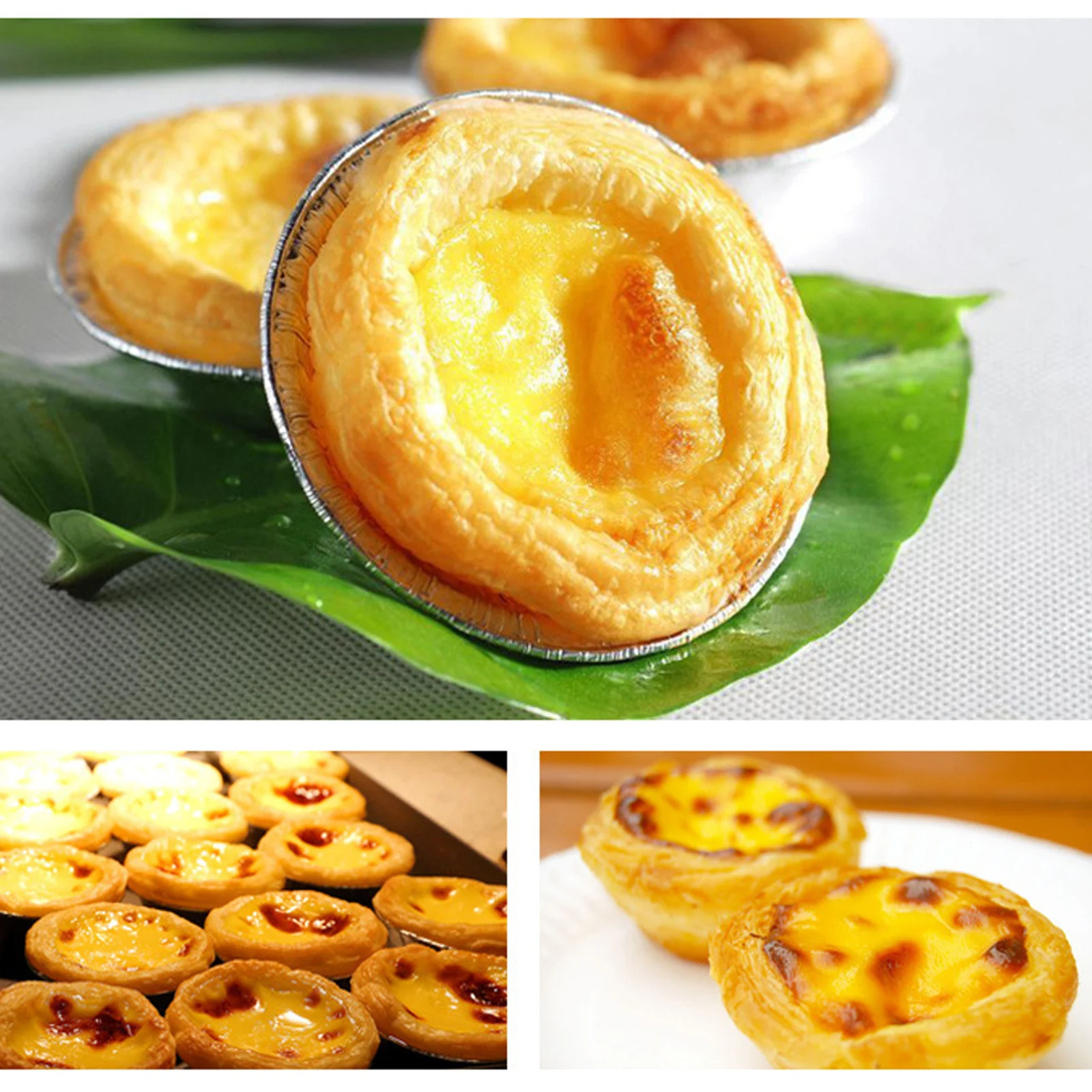 

10pcs Egg Tart Mold Reusable Baking Molds Aluminum Foil Chinese Pastry Cake Pan DIY Homemade Dessert Tool Mini Pie Tin