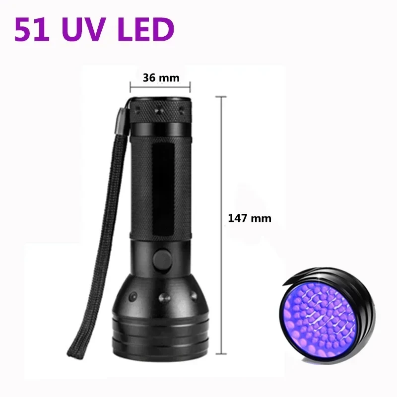 9/12/21/51 LED tragbare UV-Taschenlampe, Schwarzlicht, UV-Taschenlampe, Schwarzlicht-Detektor für Hundeurin, Haustierflecken und Bettwanzen – Detail 11