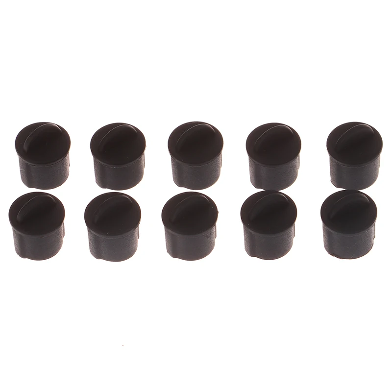 Uxcell 10pcs Silicone BNC Anti-Dust Stopper Cap Cover for Female Jack Black Inside Install Dia 9.5 mm - 11 mm