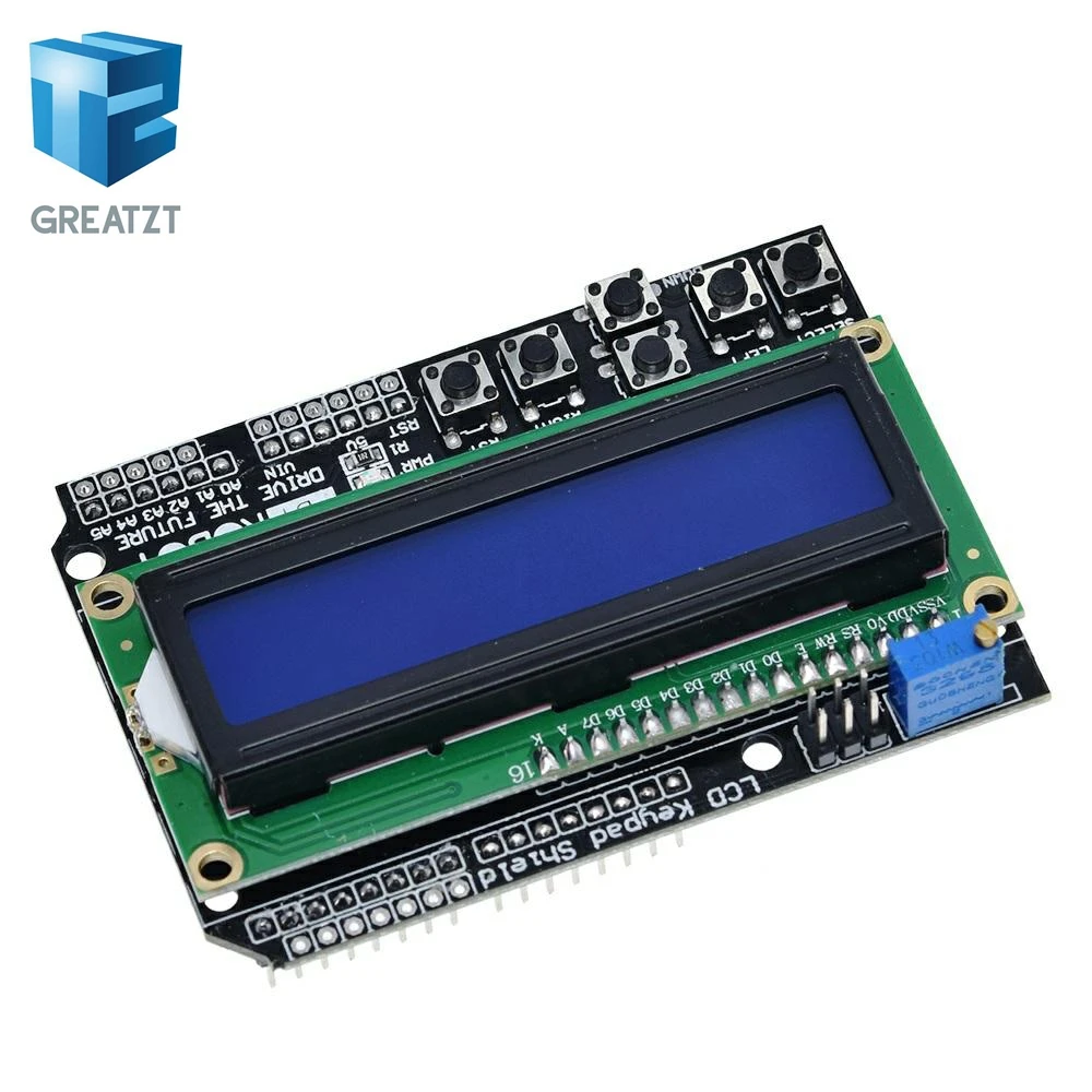 Greatzt-LCD画面付きキーボードキー,1602モジュール,arduino atmega328 atmega2560用,1個