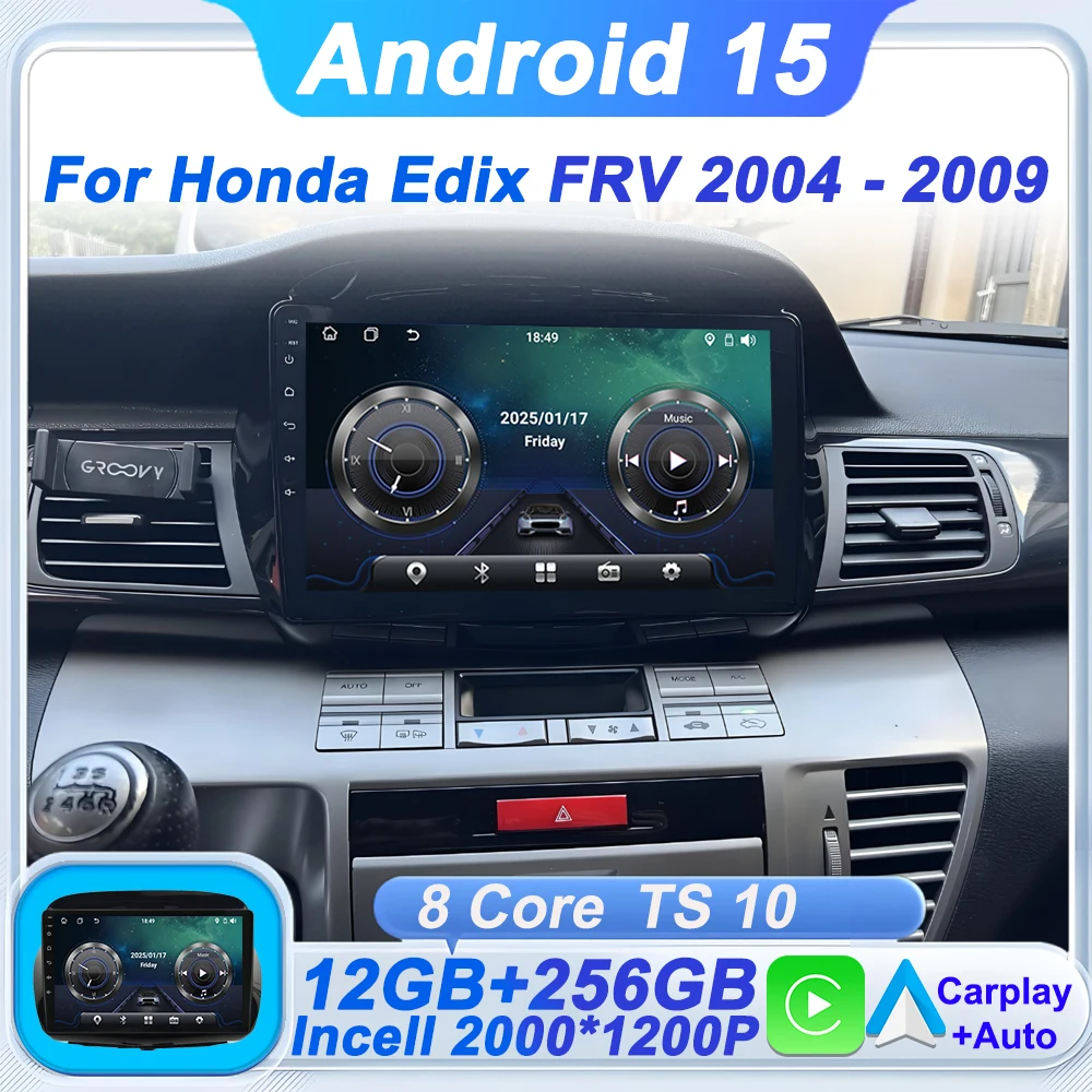 

Car Radio Player Android 15 Carplay Auto Screen For Honda Edix FRV 2004 2005 2006 2007 2008 2009 Stereo Head Unit 8 Core GPS DSP