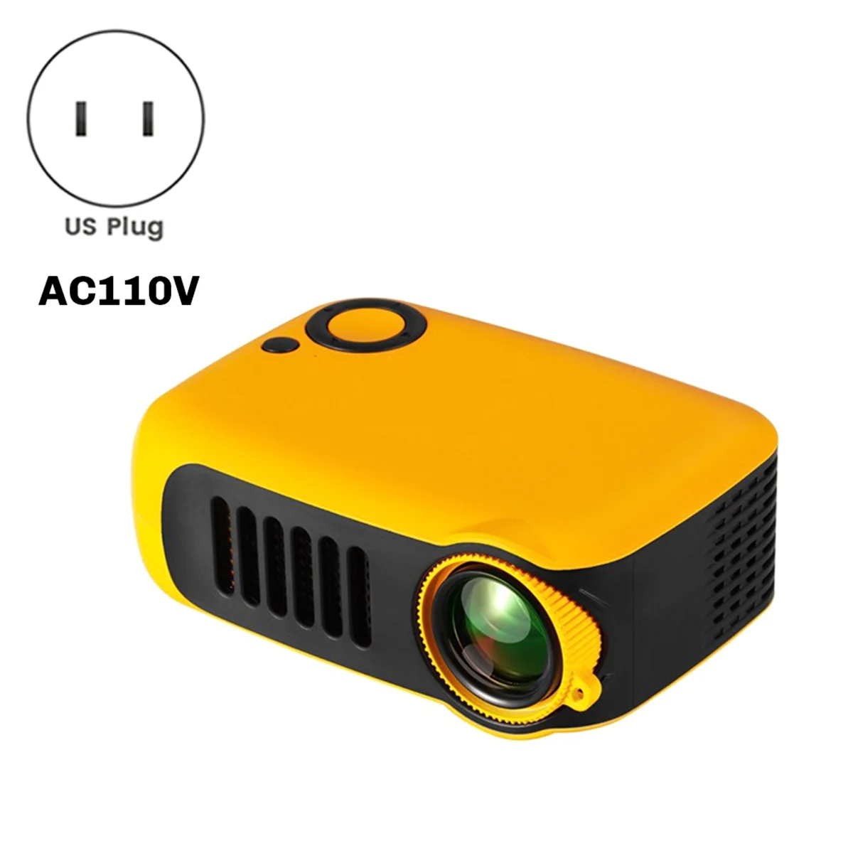 MINI Projetor 3D LED Projetor de cinema em casa, caixa de TV com porta HD inteligente portátil, plugue 1080P 4K US