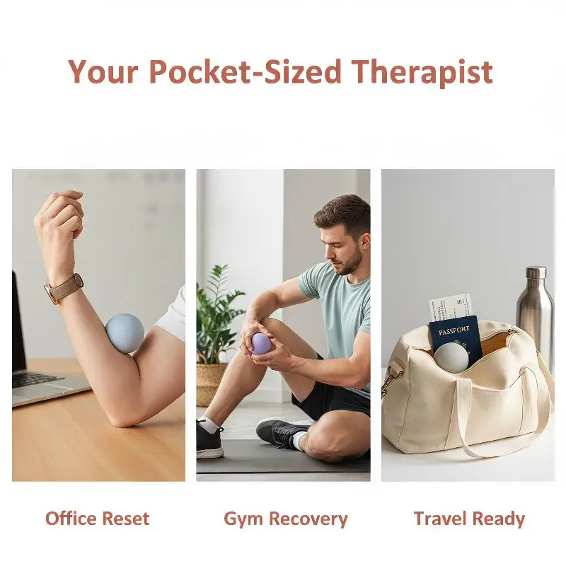 Mini-Silikon-Faszienball, tragbares Triggerpunkt-Massagegerät zur Linderung von Muskelverspannungen in Rücken und Füßen, geeignet für Büro, Ruhetempo, Yoga und Fitness. – Detail 5