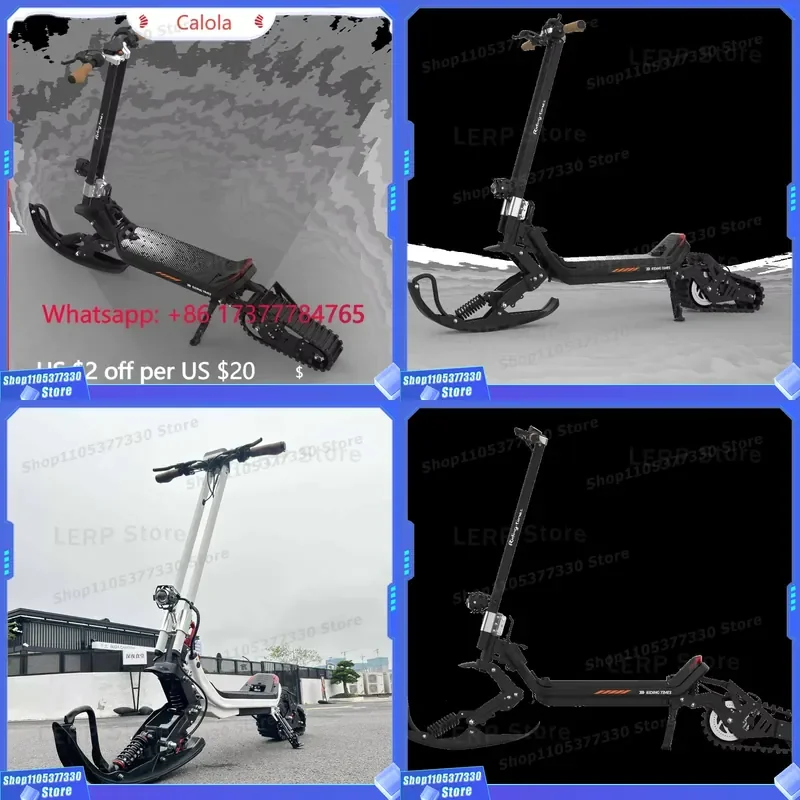 Foldable Electric Snow Scooter Snowmobile Snowboard All Terrain Lithium Tracked Tire Compact Hybrid With Three-In-One Dual