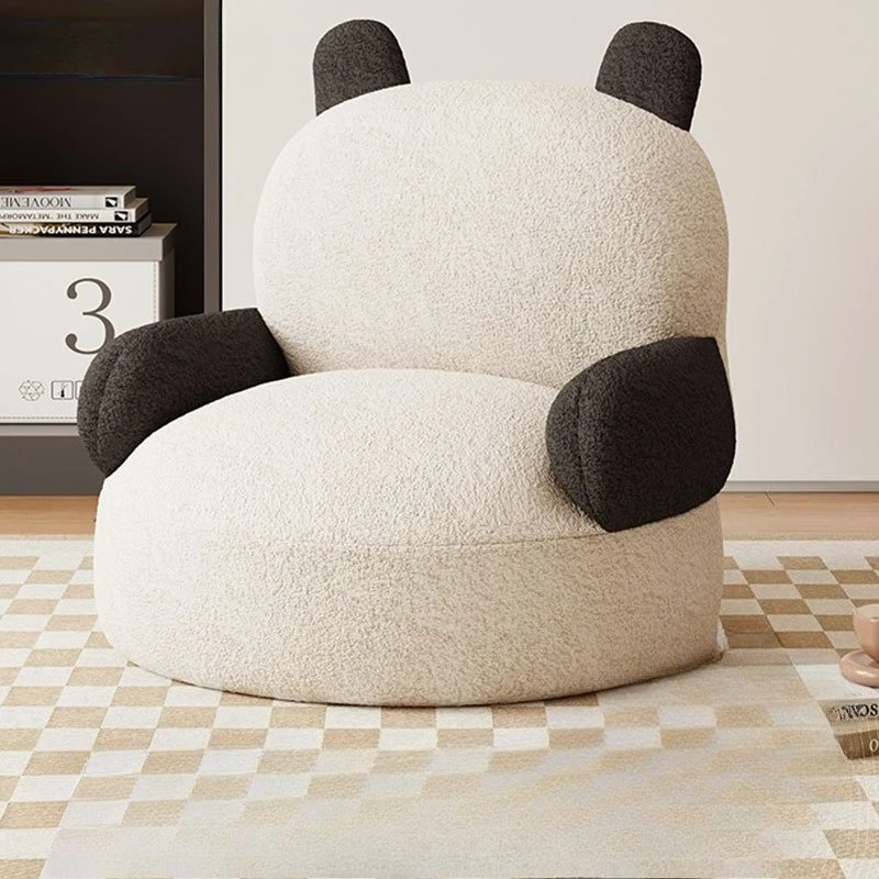 Teddy Bear Sofa Chair, Living Room Leisure Armchair, Luxury Lambswool Chair, Animal Balcony Style