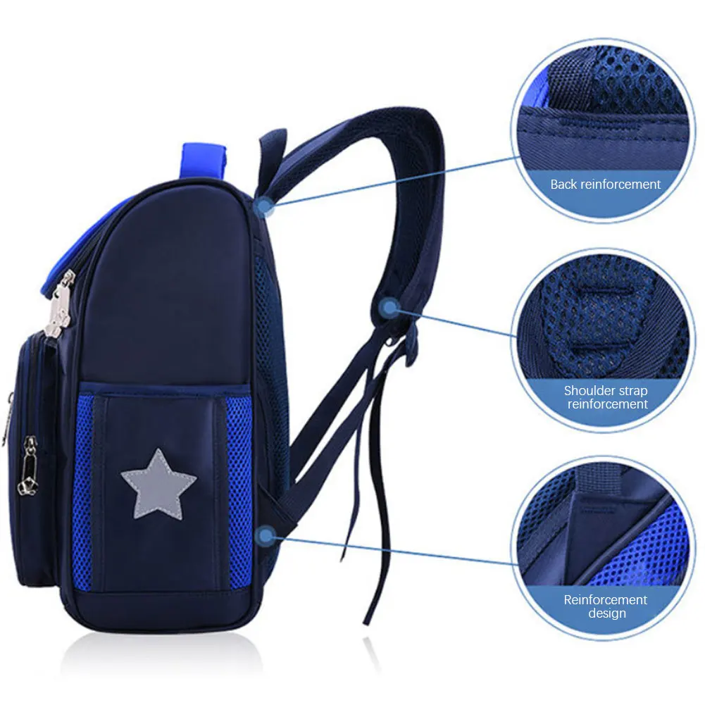 Ergonomic School Bag for Child Large Capacity Light Weight Reflective Fashion School Backpack Primary Student Supply