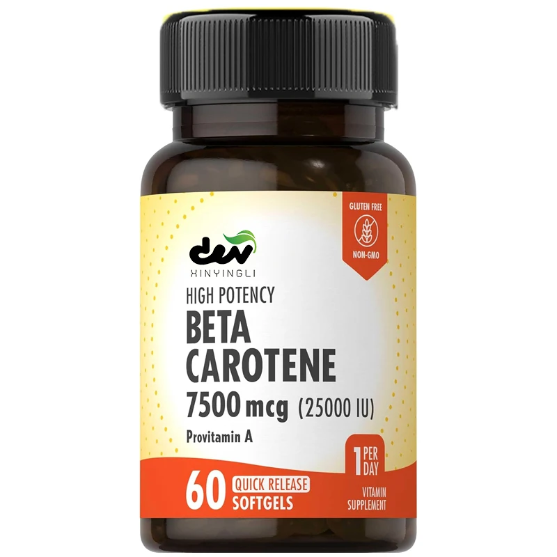 

7500mcg β - carotene ，60 capsules ，Vitamin A ， Efficient formula，Non GMO and gluten free supplements