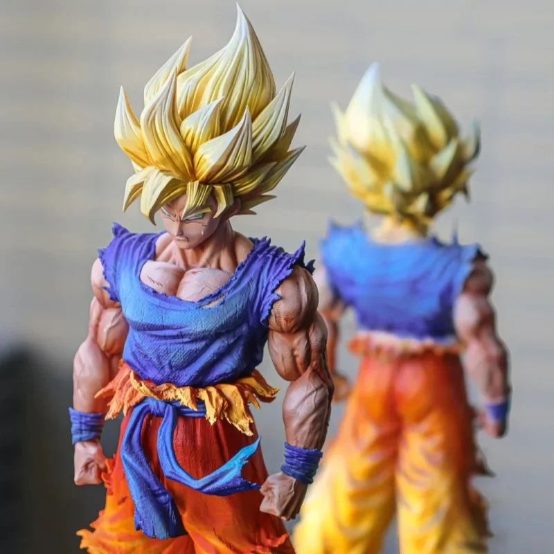 45cm Dragon Ball Handmade Initial Super Wukong Super Carot Large Battle Damaged Wukong Super Saiyan Gk Model Statue Gift