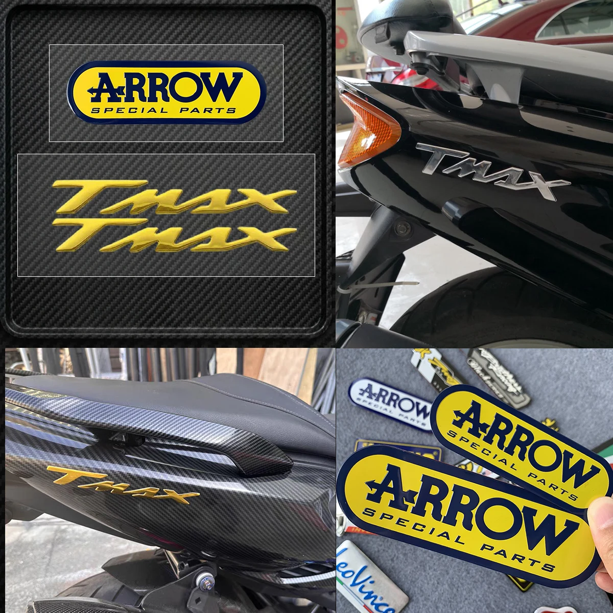 Motorcycle Exhaust Pipes Pipe Stickers TMAX Emblem 3D Epoxy Resin Sticker Reflective Accessories for TMAX 500 530 560 Tmax 530