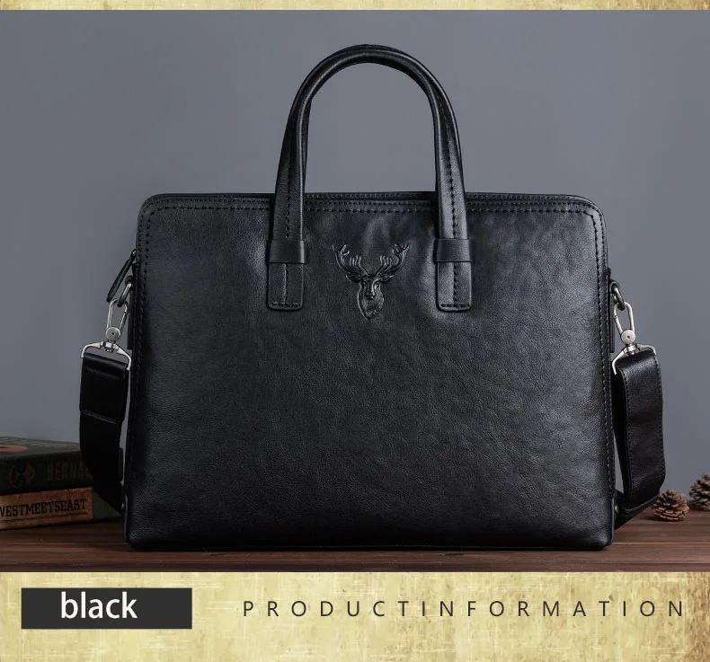 Retro Men's Briefcase Leather Casual Handbag Top Layer Cowhide Shoulder Bags Men Business Bag Pure Leather Laptop Tote Bags