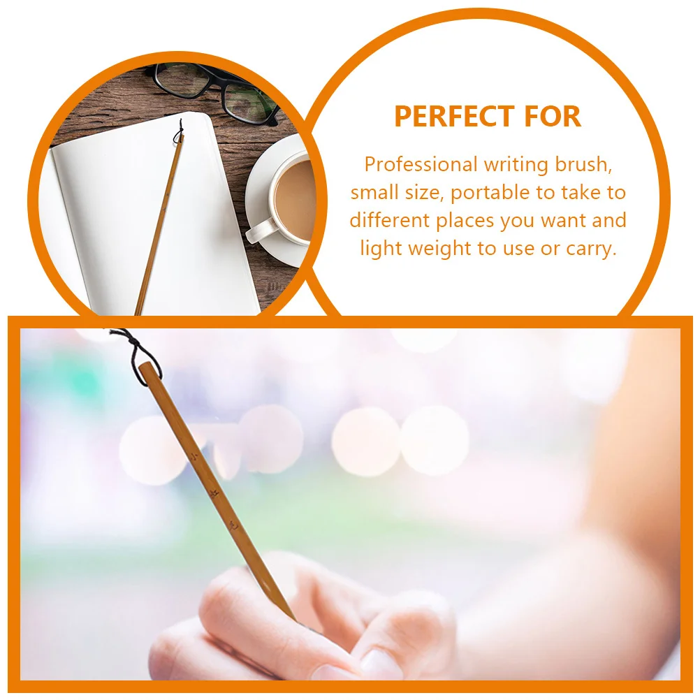 

4Pcs Bamboo Calligraphy Brush Pens Small Portable Lightweight Writing Brush for Chinese Painting Calligraphy Drawing Art