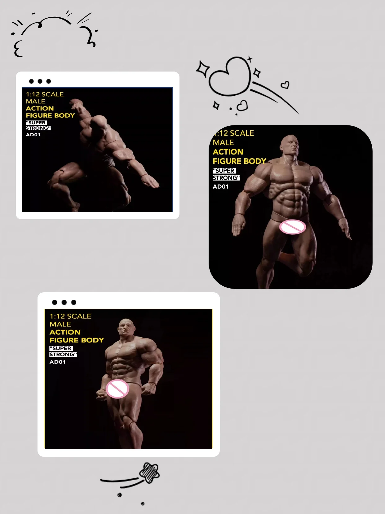 

High Quality MUFF TOYS ADAM AD01 1/12 Scale Male Anime Style Exquisite Muscular Physique Action Figure Model Toys For Fans DIY