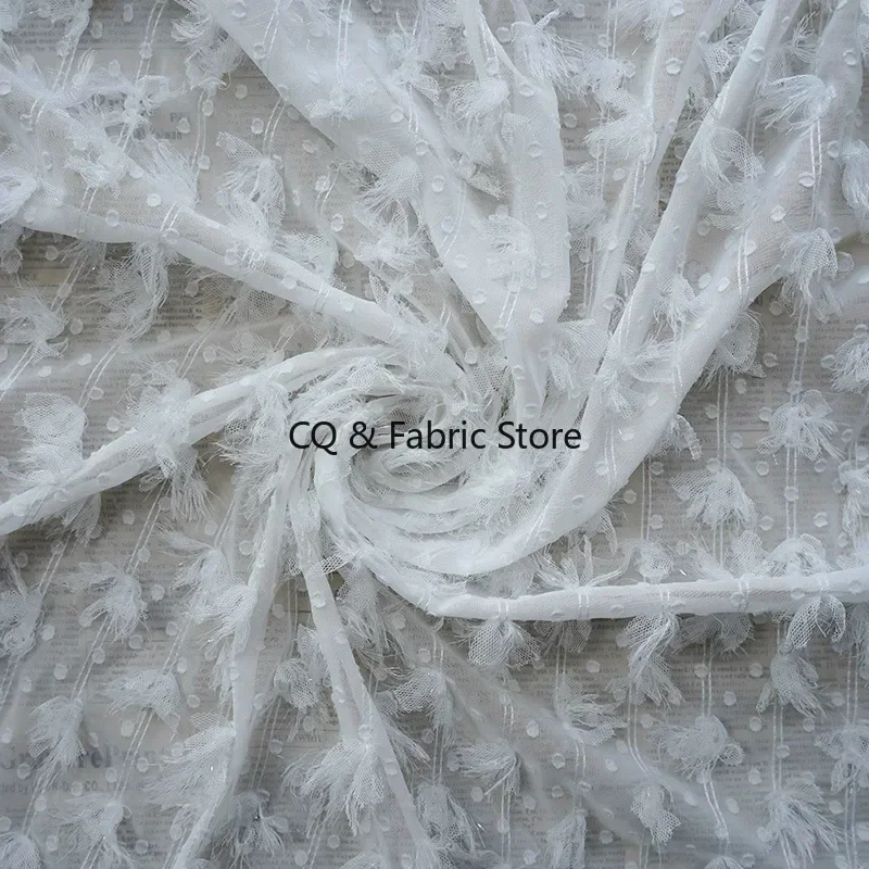 

Маленькая жаккардовая шифоновая ткань в горошек, весенне-летняя женская одежда, маленькое платье на подтяжках, модная женская одежда