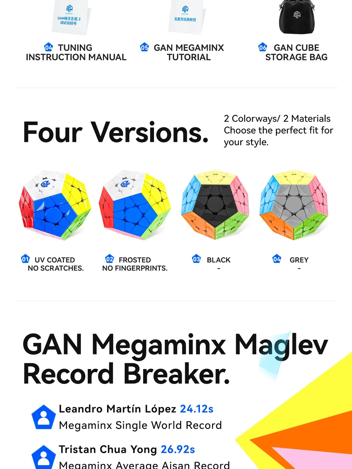 GAN V2 Megaminx  Maglev UV Magnetic Magic Alien Speed Cube Stickerless Professional Fidget Toys Cubo Magico Puzzle