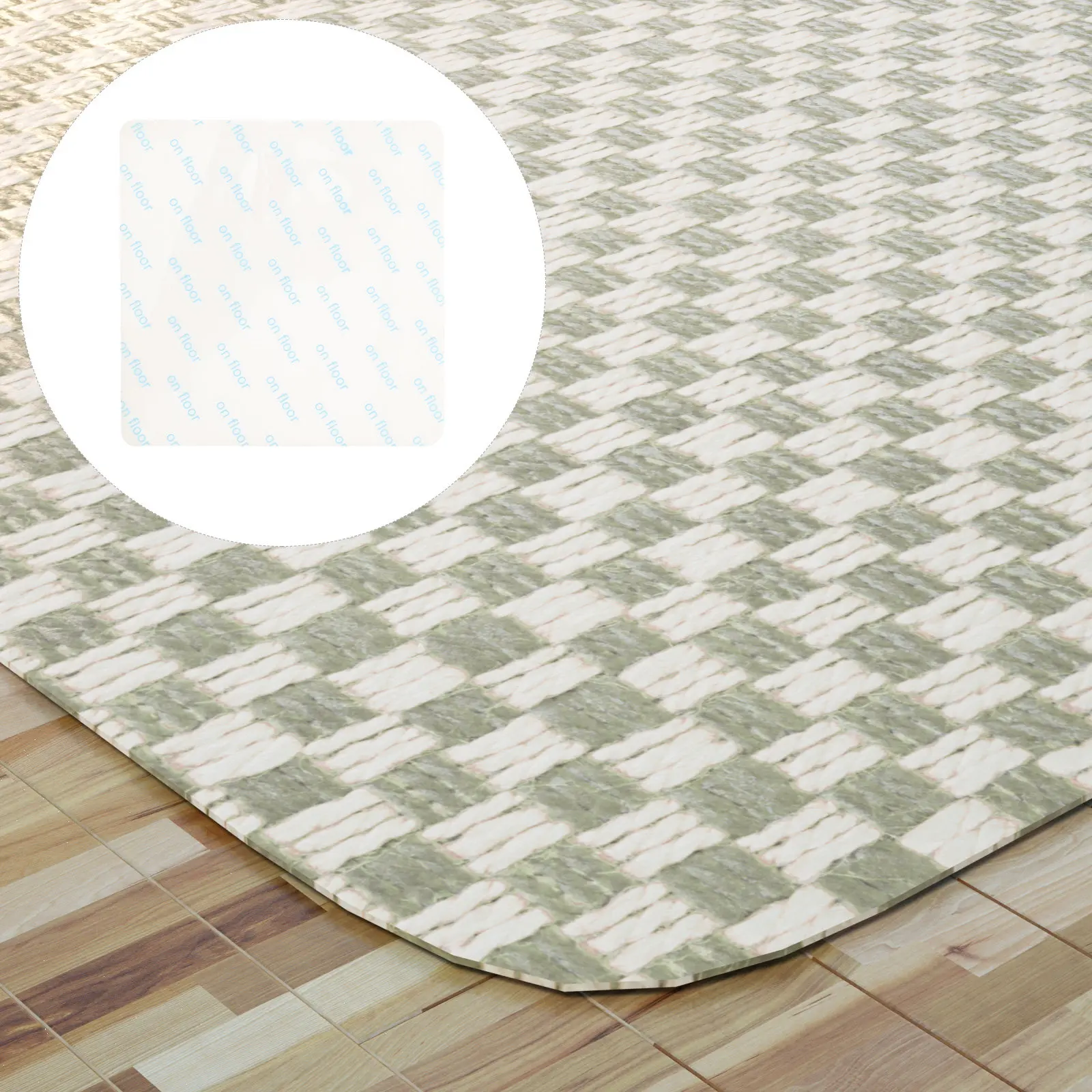 12Pcs Rug Non-Slip Pad Stickers Carpet Tape for Area Rugs on Tile Hardwood Laminate Keep Rug in Place No Residue Strong Adhesive