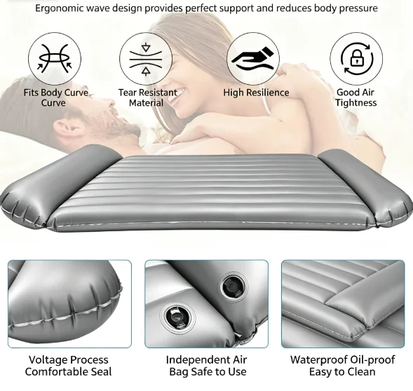 Double Pillow Inflatable Water Mattress Single Double Spa Bed Sauna Massage Bath Water Bed Thickened PVC Air Bed