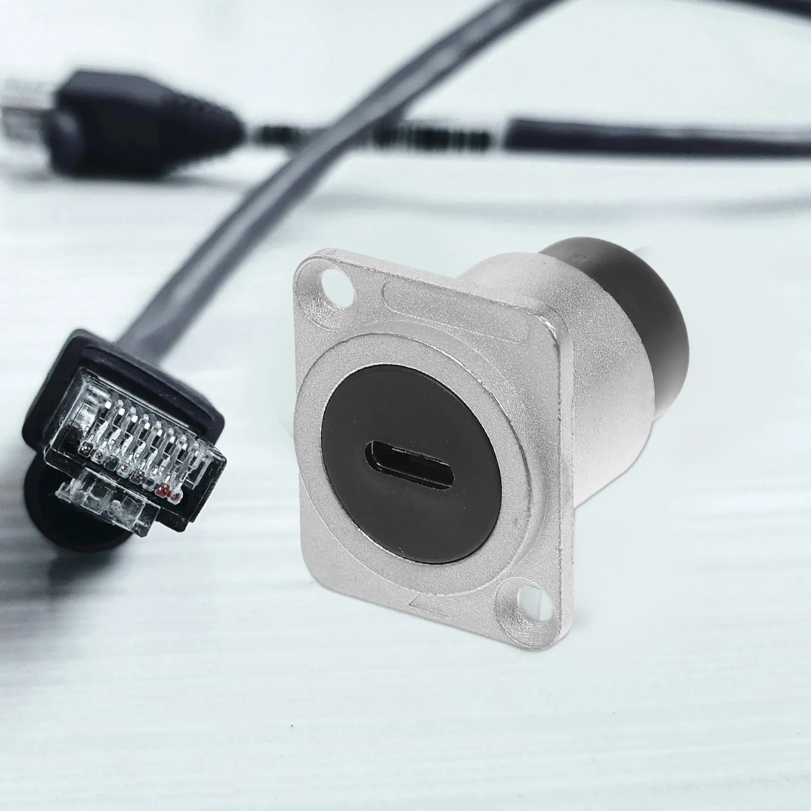 RJ45 Bulkhead Connector Panel Mount Pass Through Coupler Network Socket with Copper Contacts Indoor Outdoor