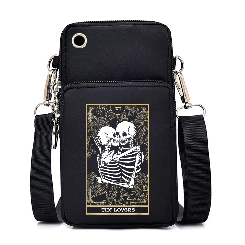 Gothic Skull Series Women Mini Mobile Phone Bag Harajuku Messenger Bag Purse Lady CrossBody Bag Women Shoulder Bag Handbag