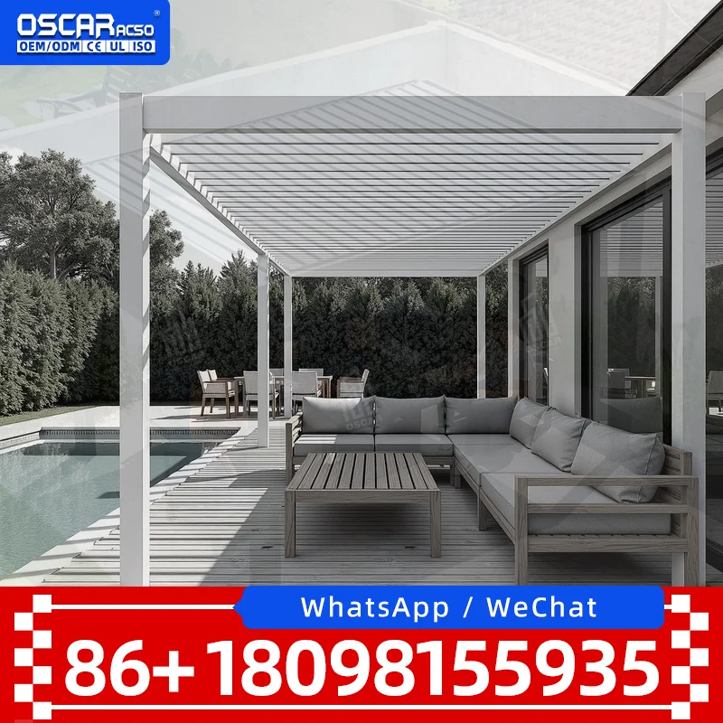 Outdoor Aluminium Hardtop Louvered Gazebo Pergola for Patio Garden pergola