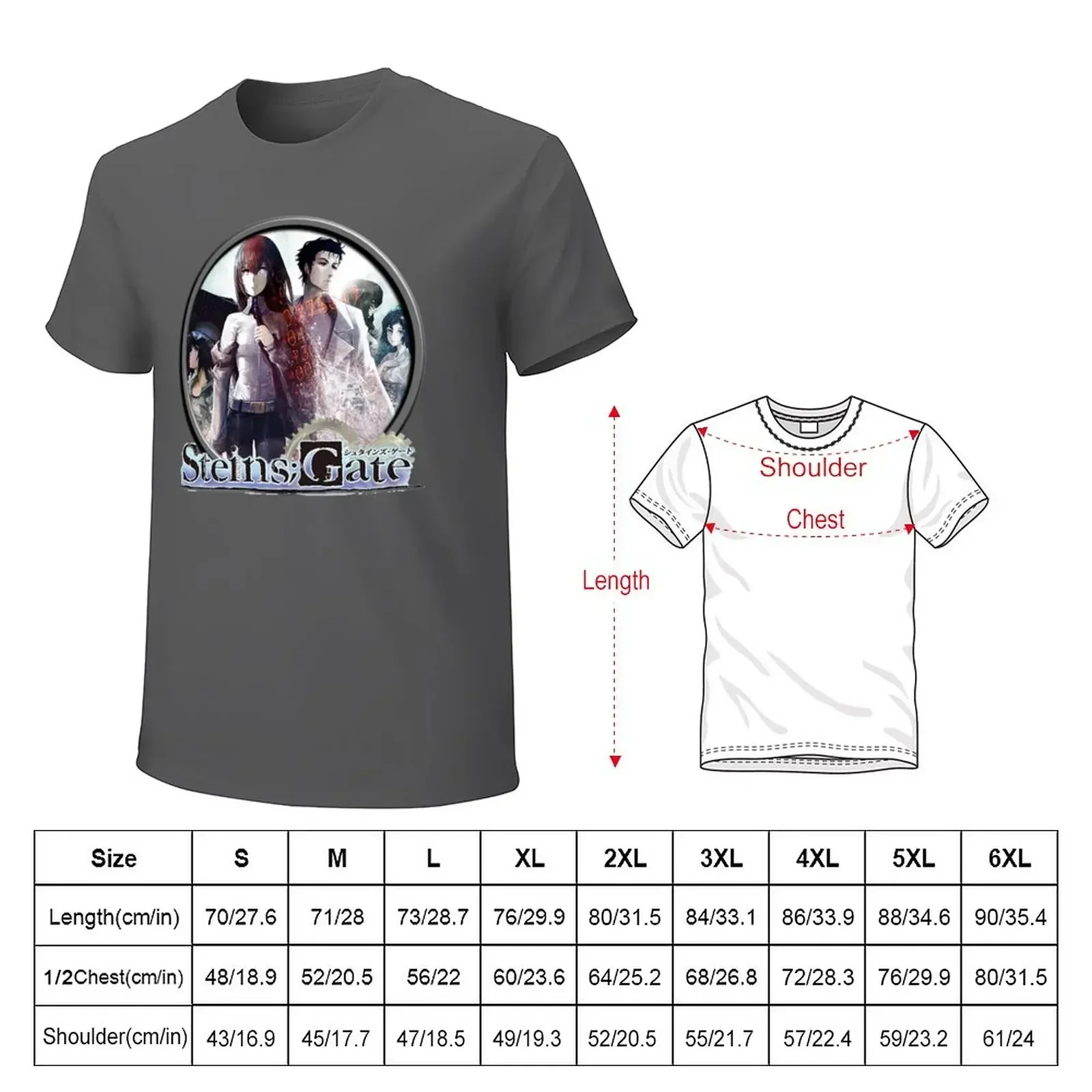 Steins;Gate T-Shirt blacks hippie clothes mens cotton t shirts