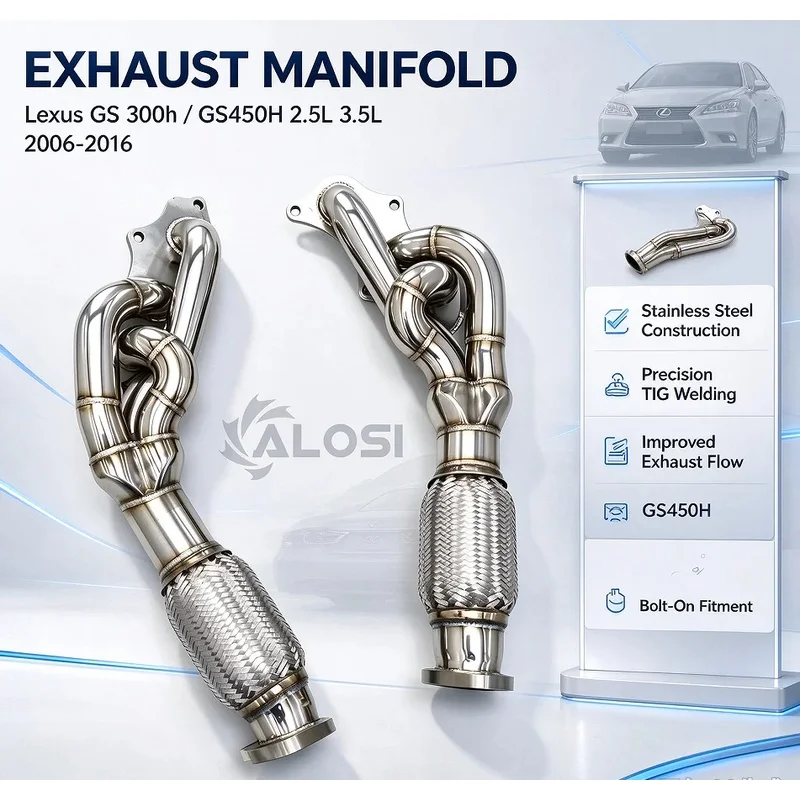 Racing Performance Exhaust Header Manifold Stainless Steel Pipe for Lexus GS300h GS450H 2.5 3.5 2006-2016 Engine  Collector
