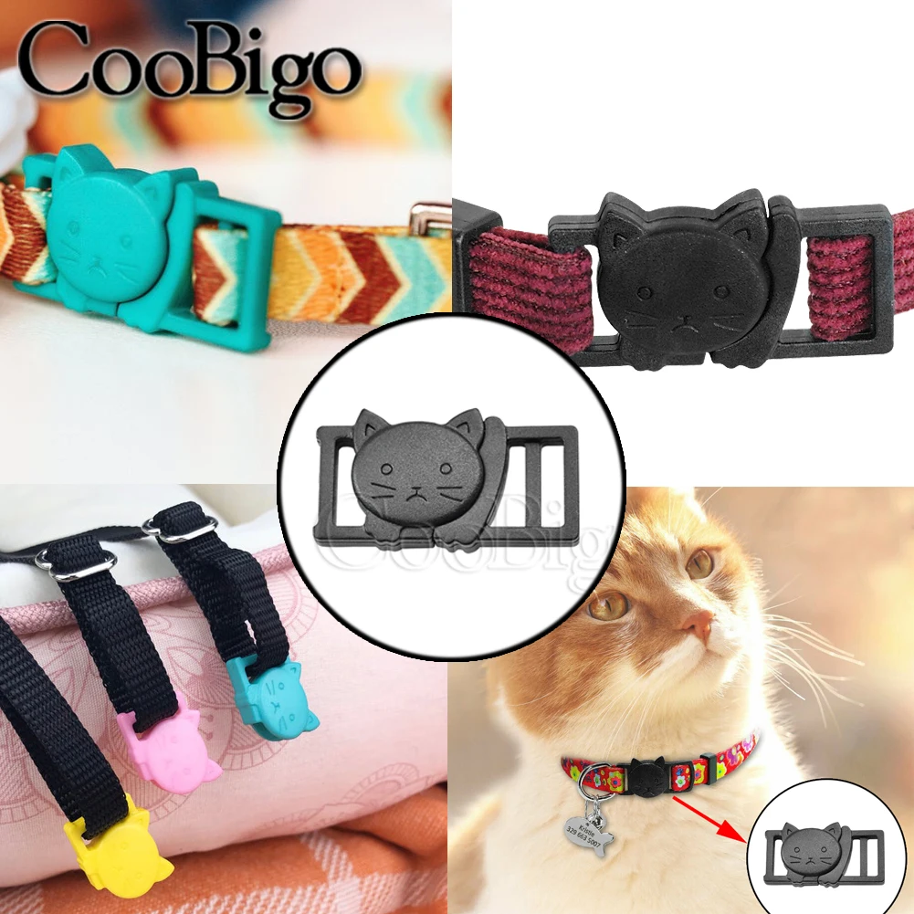 10pcs Plastic Safety Breakaway Buckles Cat Head Bracelet Buckle Pet Collar Paracord Rope Webbing Strap DIY Accessories Colorful