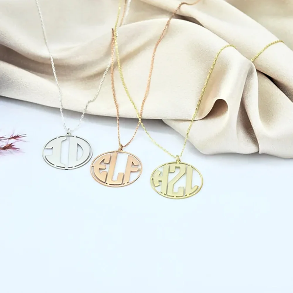 26 Initial Letter Custom Necklace for Woman Stainless Steel Circular Letter Chains Gold Color Necklace Pendants Woman Jewelry image 5