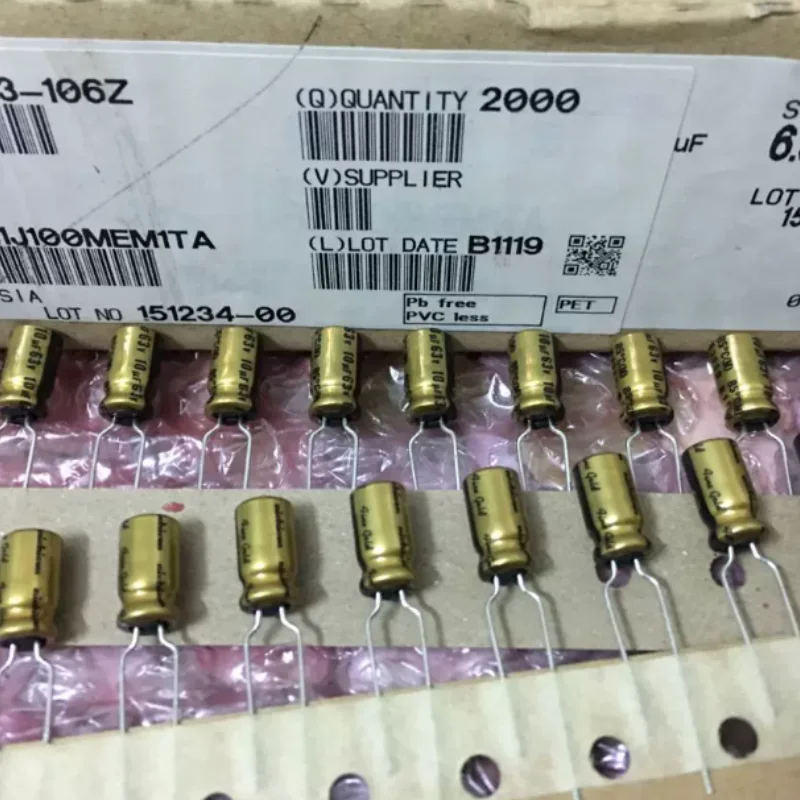 10PCS-100PCS  10UF 63V Japanese Nichicon audio capacitor 63V10UF 6 * 11 FG fine gold copper feet