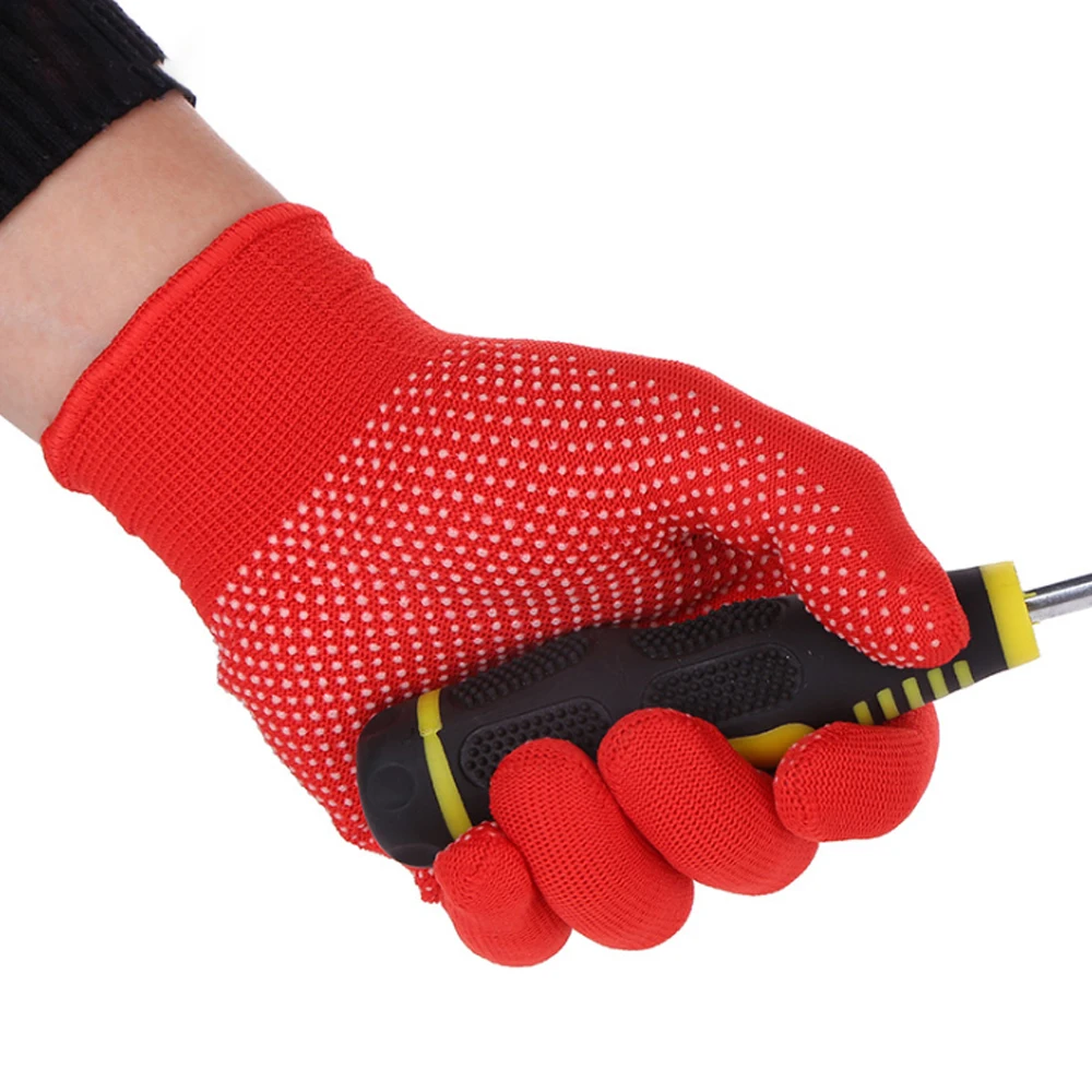 Nylon Dispensing Safety Protective Working Gloves Stick Hand Non-Slip Gardening Driving Nylon Labor Protection Thin Dispensing