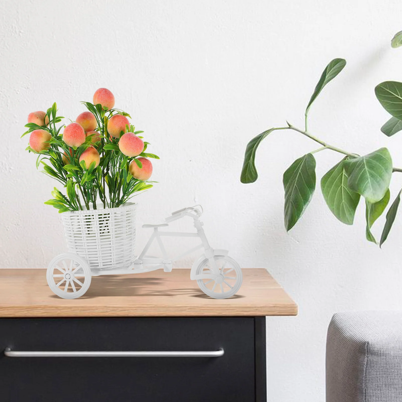 

Artificial Flower Set Faux Peach Bonsai Simulated Floral Decor For Home Wedding Party Centerpiece Fake Plant Ornament