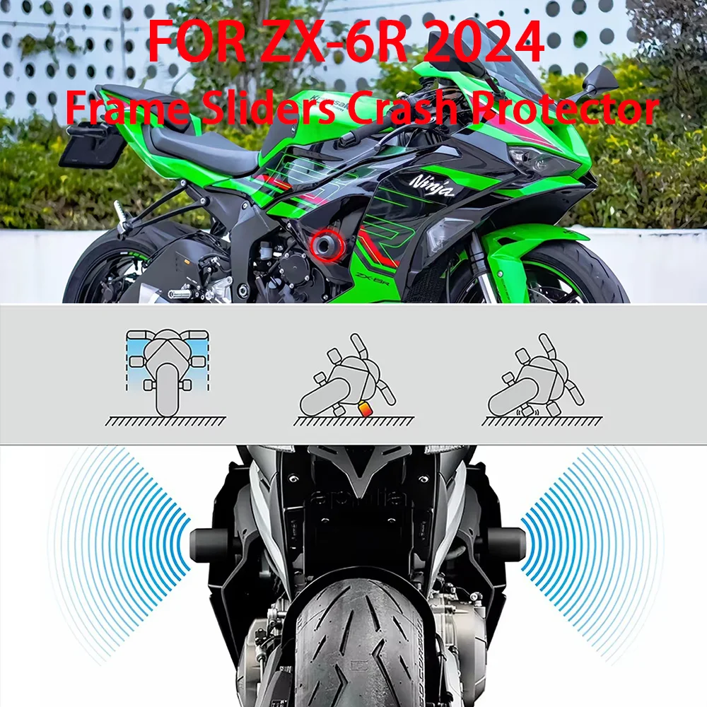 ZX-6R 2024 Frame Sliders Crash Protector For Kawasaki zx-6r crash protector New motorcycle accessories.