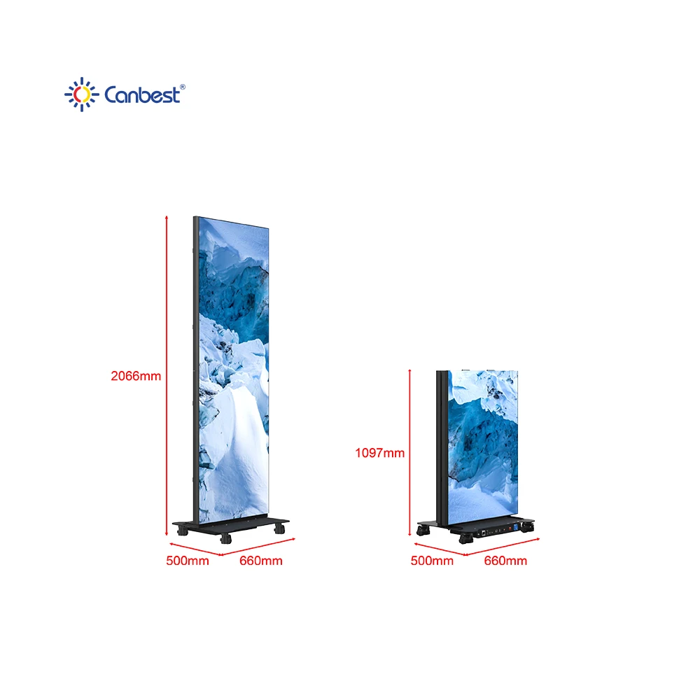 Canbest Gob P2.5 P1.8 P1.5 Foldable Led Screen Die Casting Aluminum Led Poster Panel Easy Transport 5 Min Setup Led Video Wall