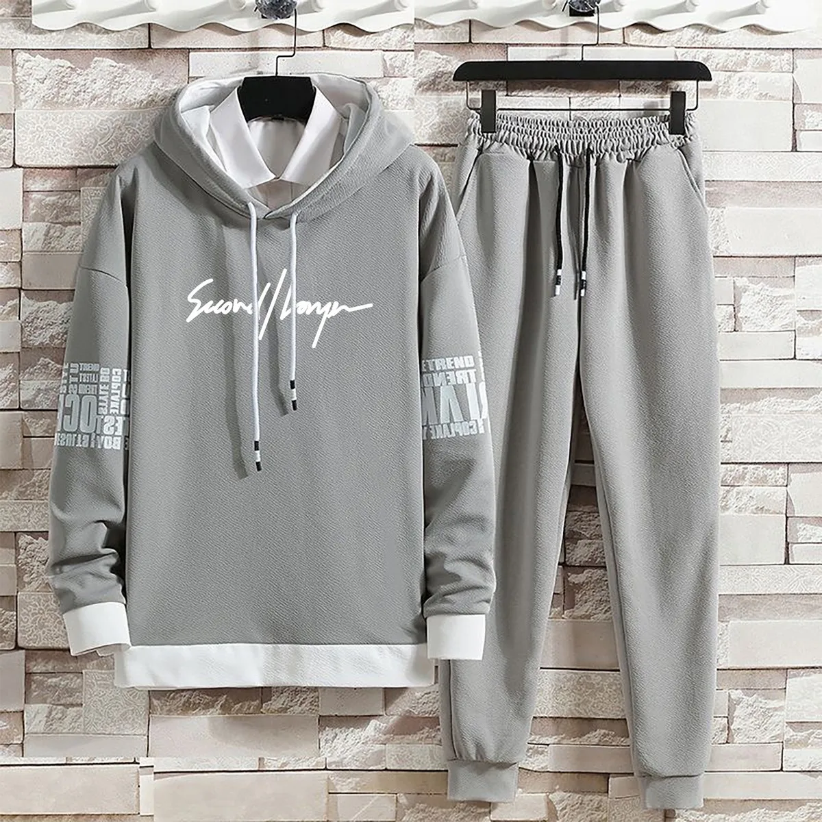Clothing for Men Hoodies Set Pants Casual Summer Autumn Suits Pullover Hat Hood Print Sweaterhoodie Men New Top Long Sleeves