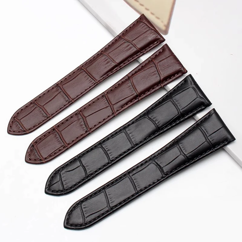 20mm 22mm 23mm pulseira de couro genuíno substituição para cartier tank solo masculino feminino pulseira azul vermelho rosa pulseira cinto