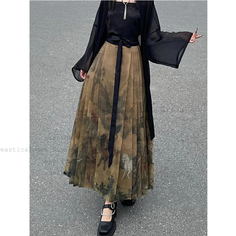 التقليد Hanfu الحصان تنورة دعوى المرأة أنيقة النمط الصيني فستان مثير حبال سترة علوية شيونغسام مجموعة زي خمر