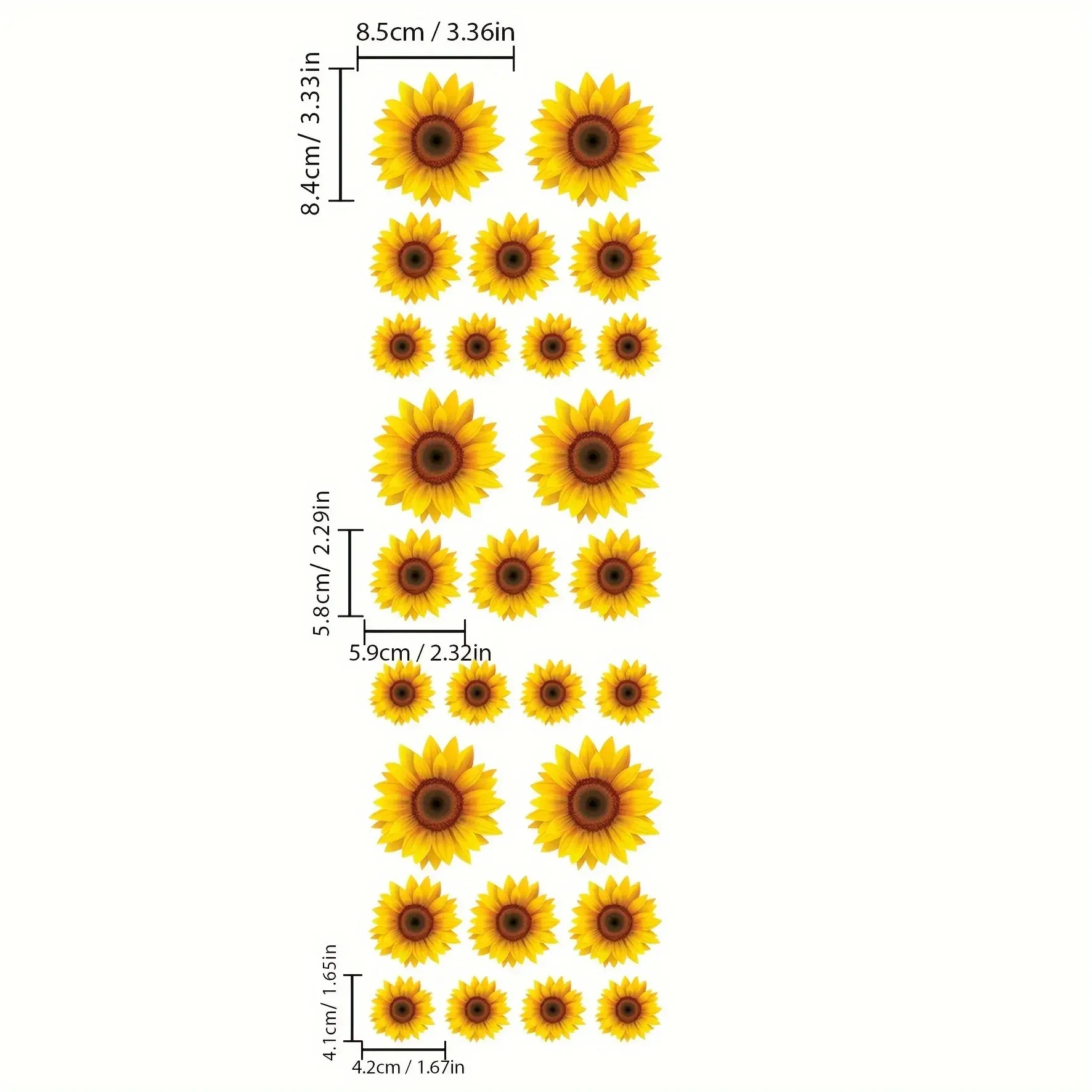 1Set Yellow Sunflower Vinyl Decal Sticker Cute DIY Decor for Car Truck SUV Bike Scooter Laptop
