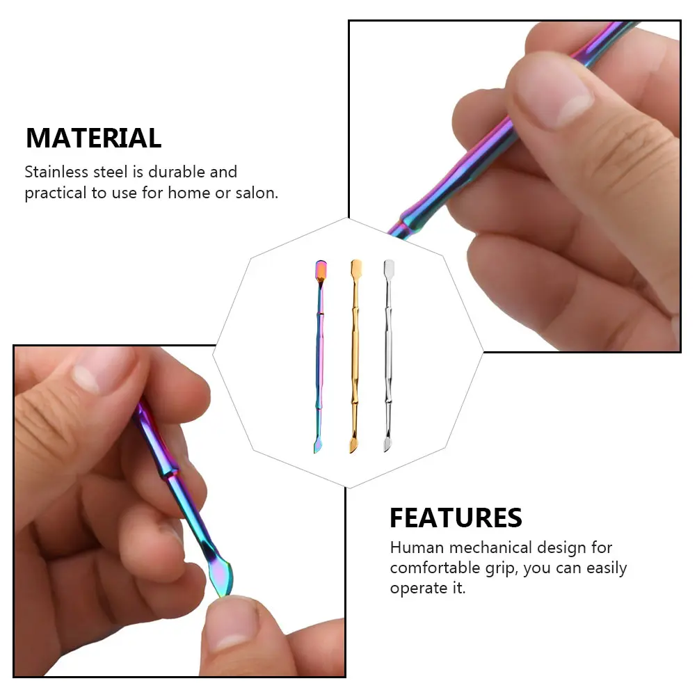 

6pcs Manicure Kit Stainless Steel Trimmer Cuticle Remover Dead Skin Pusher Art Supplies Push Tool Durable No Burrs Toenail Tool