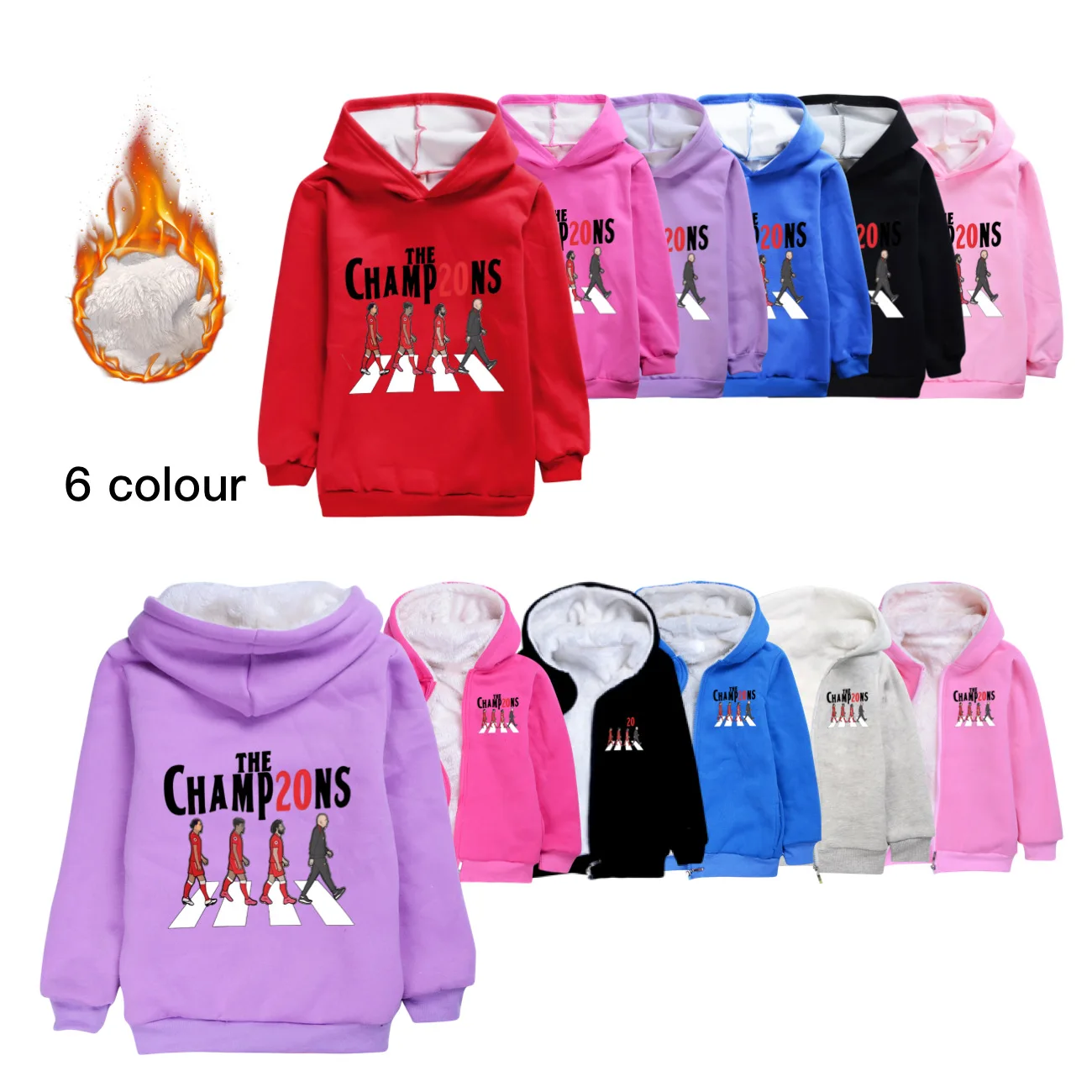 

Children Velvet Hoodies Liverpool The 20 Champions Clothes Winter Kids Long Sleeve Hooded Coats Girls Boys Sweatshirt Tops4486