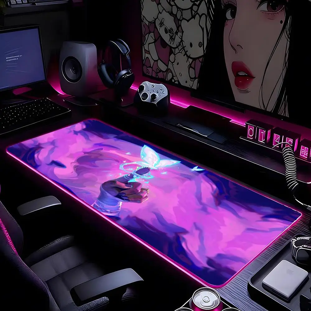

HYBXAXC Clove Valorant Mouse Pad Mousepad HD Printing Computer Gamers Locking Edge Non-slip RGB Mouse Pad XXL90x40cm Keyboard P
