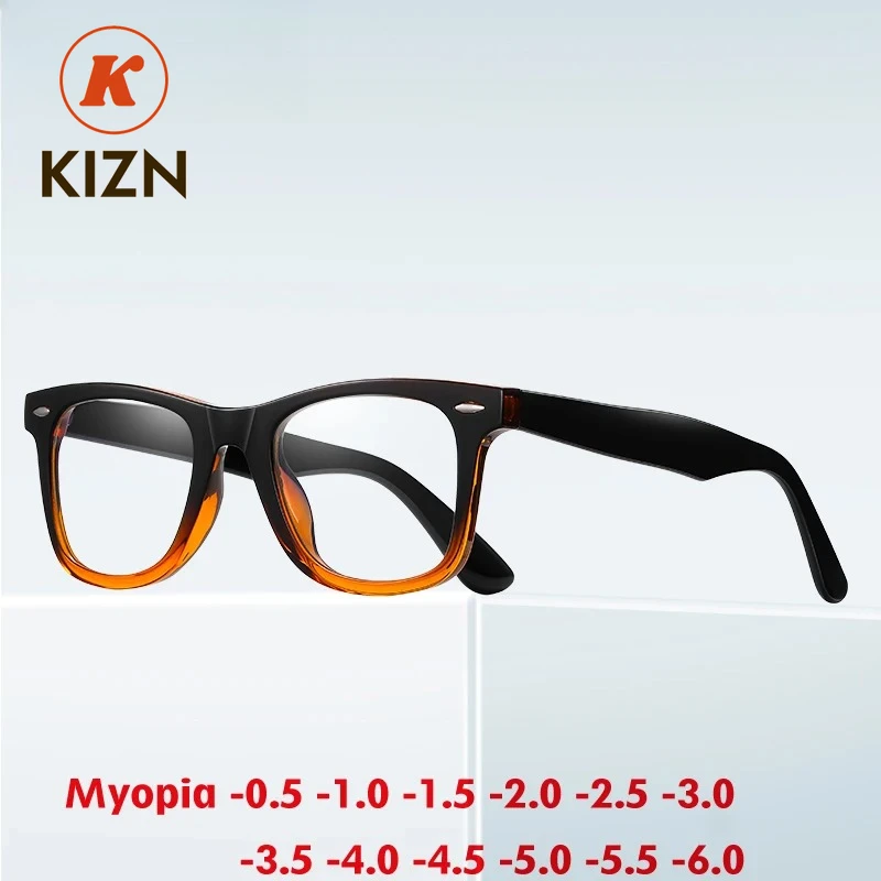 

KIZN Classic Myopia Glasses Frame High Quality Fashion Women Anti Blue Light Custom Prescription Vintage Eyewear -0.50 TO -10
