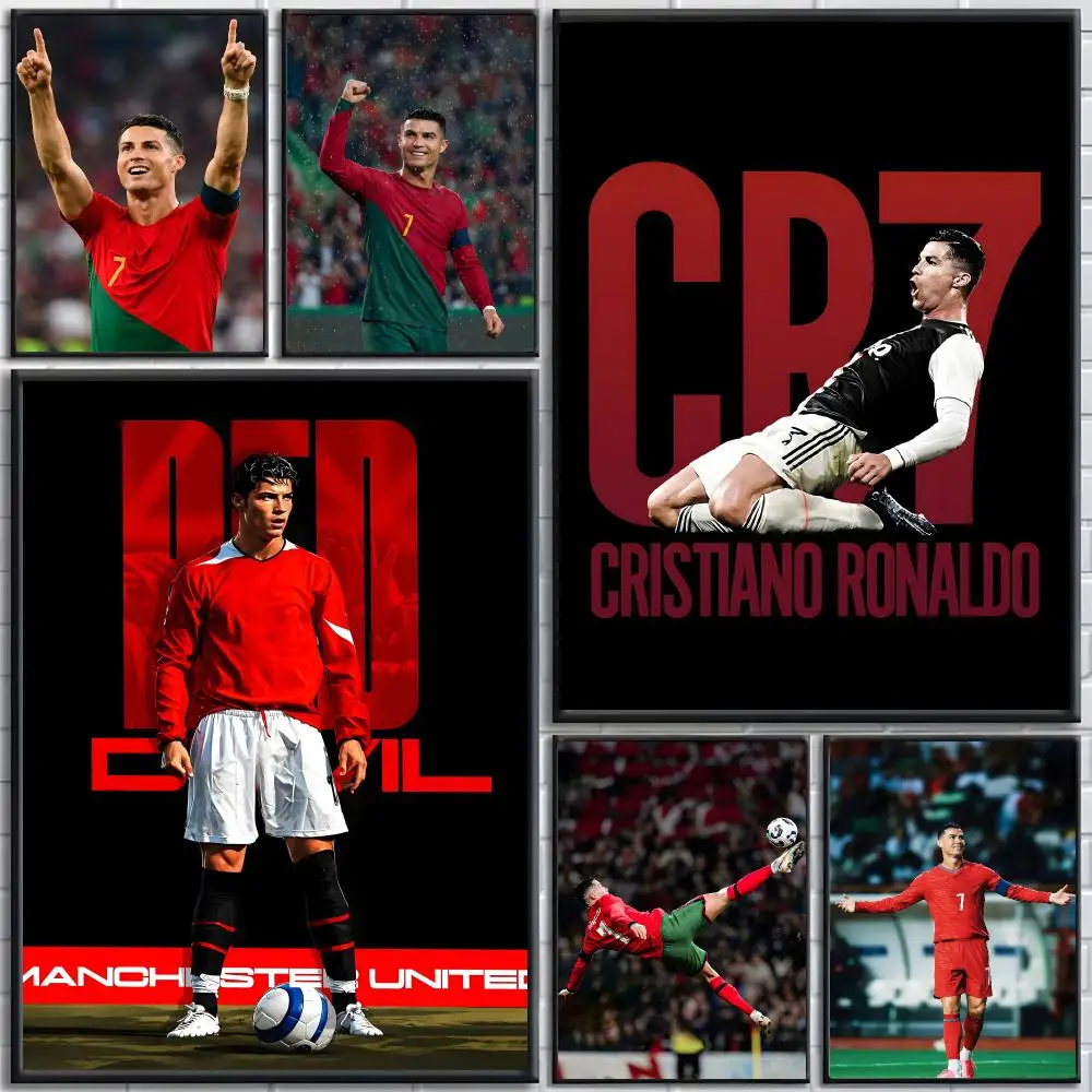 Athlete Cristiano Ronaldo Poster Poster HD Waterproof PP Self-Adhesive Removable Wall Art for Bedroom   Decor Gift