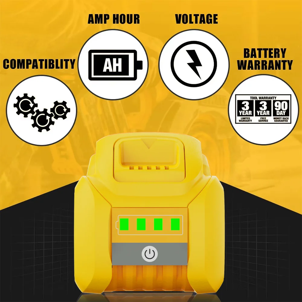 Para DEWALT DCB609 20V/60V MAX para FLEXVOLT 9Ah batería de iones de litio DCB606 DCB609-2 20v para batería dewalt