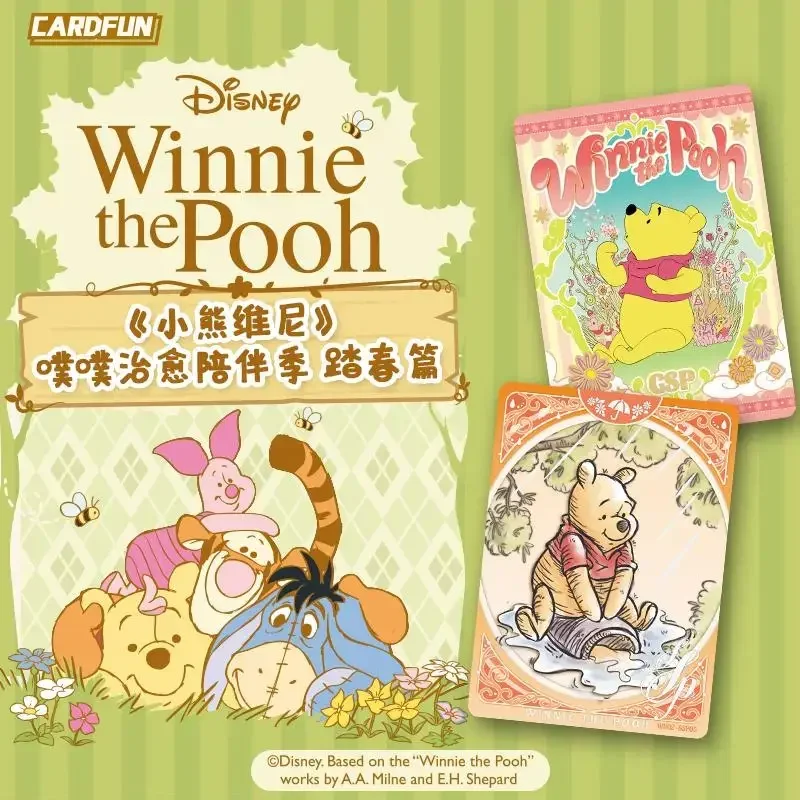 Genuine Winnie The Pooh Cards Healing Companion Season Spring Outing Chapter Disney Series Animation Collection Card Toys Gifts