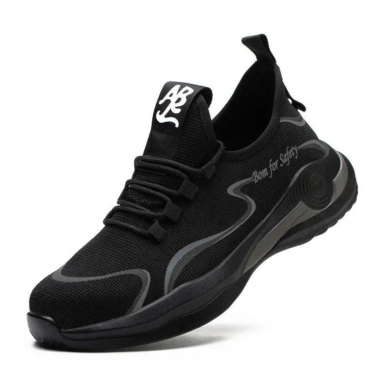 Men Safety Shoes Breathable Light Weight Steel Toe Shoes Stylish Comfortable Smash-Resistant Puncture-Resistant Work Man Boots